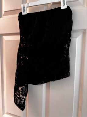 PinkVanilla Black Floral Lace Mini Skirt